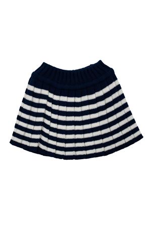 Blue and white ribbed knit yarn skirt LITTLE BEAR KIDS | 8008BLUBCO